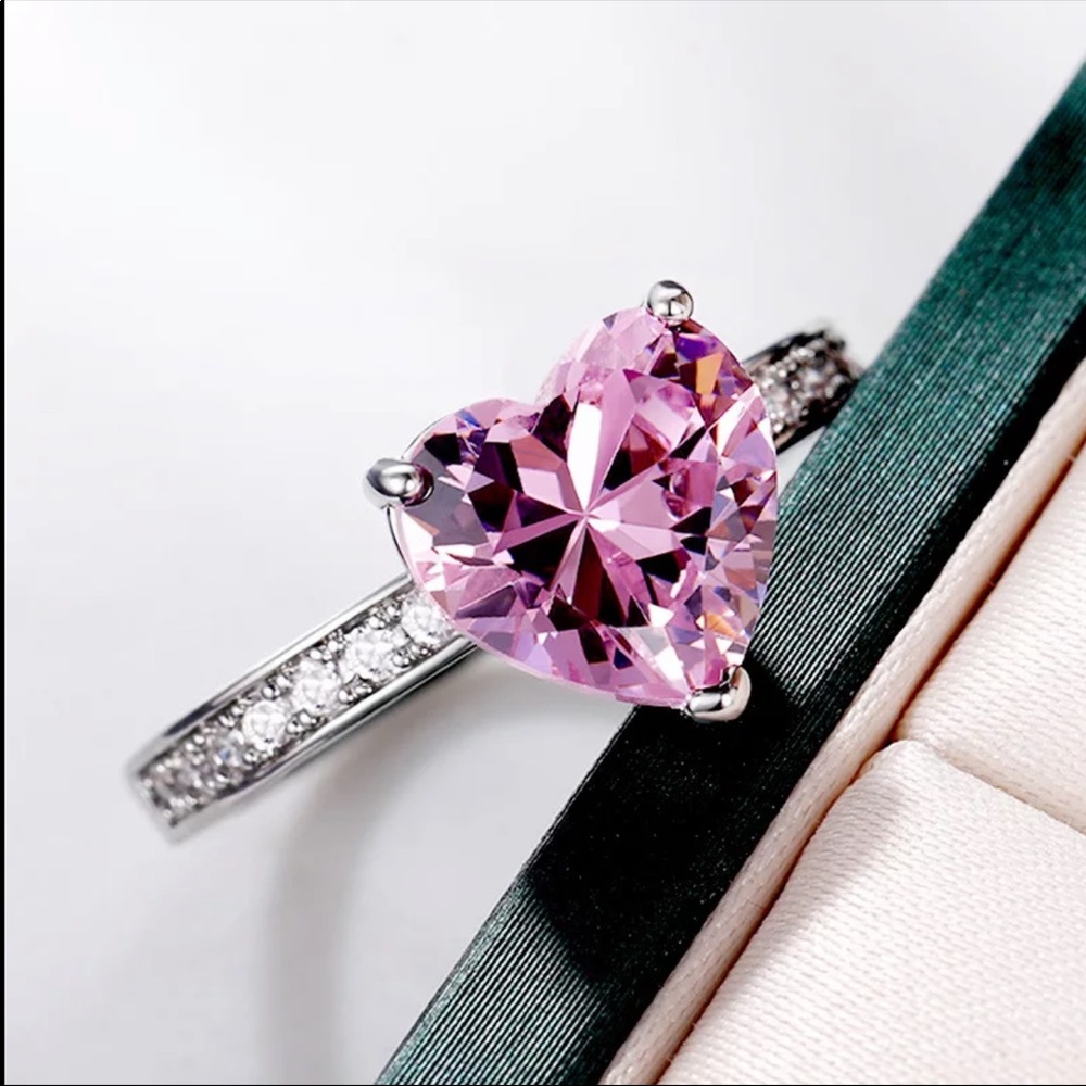 New Women’s Heart 925 Stamped Sapphire Ring 💍 - Picture 4 of 5